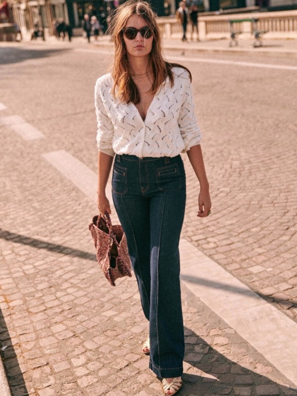 Gilet marthe ecru Sezane - Picture 2 of 5